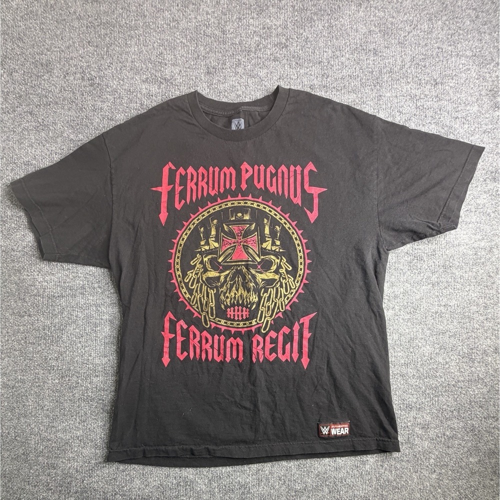 WWE Shirt Black Mens Large DX Ferrum Pugnus Authentic Wear Triple H Wrestling